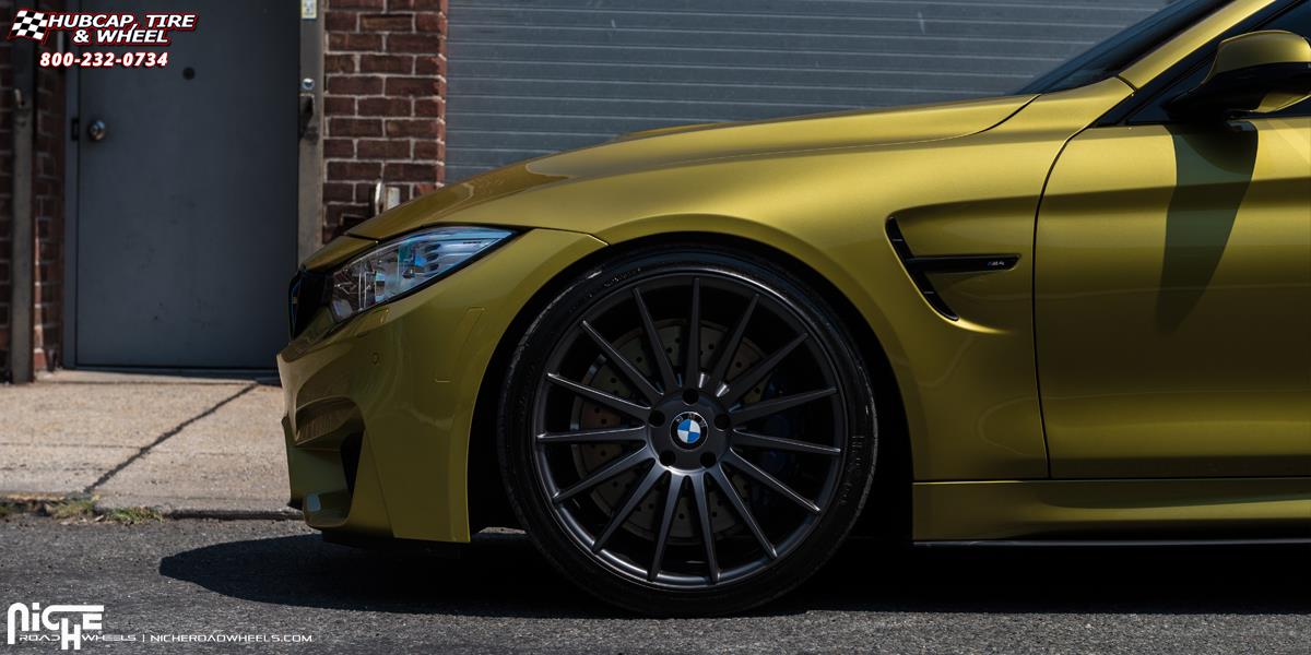 vehicle gallery/bmw m4 niche form m157 20x85  Charcoal wheels and rims